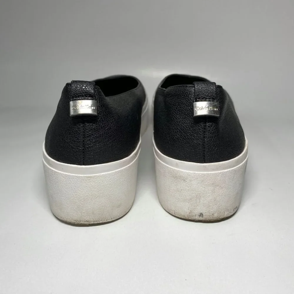 Calvin Klein Janie Platform Flats Black/White